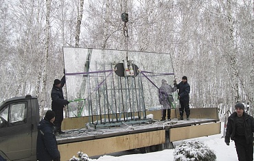 Монтаж стекла в зимнее время